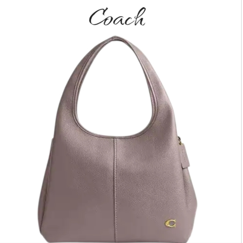 NWT COACH Lana 23 Shoulder Bag Polished Pebble Leather Ash Gray